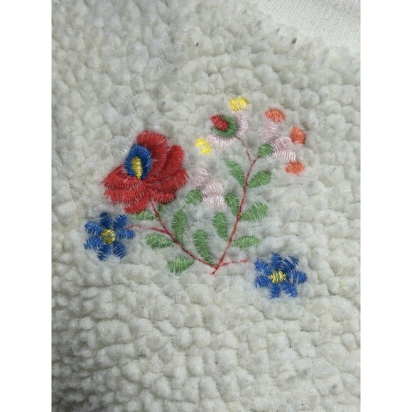 Urban Outfitters Aster Floral Sherpa Crop Sweatshirt Xs - Picture 5 of 7